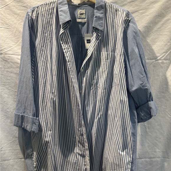 GAP Tops - GAP Blue and White Striped Button Down Shirt
